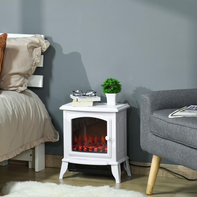 Decorative fireplace with adjustable thermostat and overheat protection for 20–25 m2 rooms, 36.5 x 24 x 45.5 cm, white. — view 4