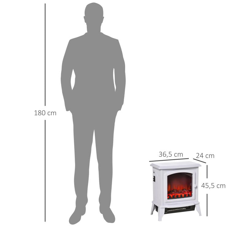 Decorative fireplace with adjustable thermostat and overheat protection for 20–25 m2 rooms, 36.5 x 24 x 45.5 cm, white. — view 5