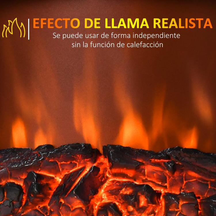 Decorative fireplace with adjustable thermostat and overheat protection for 20–25 m2 rooms, 36.5 x 24 x 45.5 cm, white. — view 6