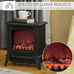 Decorative fireplace with adjustable thermostat and overheat protection for 20–25 m2 rooms, 36.5 x 24 x 45.5 cm, black. — view 6