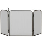 Folding metal fireplace spark guard, 96 x 1.3 x 56 cm, black