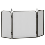 Folding metal fireplace spark guard, 96 x 1.3 x 56 cm, black — view 2