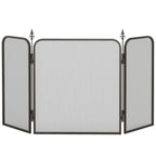 Folding metal fireplace spark guard, 96 x 1.3 x 56 cm, black — view 12
