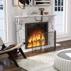 Folding metal fireplace spark guard, 96 x 1.3 x 56 cm, black — view 4