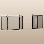 Folding metal fireplace spark guard, 96 x 1.3 x 56 cm, black — view 5