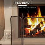 Folding metal fireplace spark guard, 96 x 1.3 x 56 cm, black — view 8