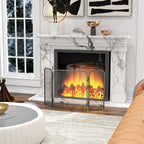 Folding metal fireplace spark guard, 96 x 1.3 x 56 cm, black — view 9
