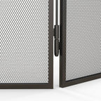 Folding metal fireplace spark guard, 96 x 1.3 x 56 cm, black — view 10