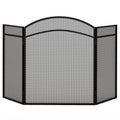 Fireplace spark guard, elegant spark catcher, foldable, coated, black, 96 x 60 cm