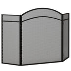 Fireplace spark guard, elegant spark catcher, foldable, coated, black, 96 x 60 cm — view 2