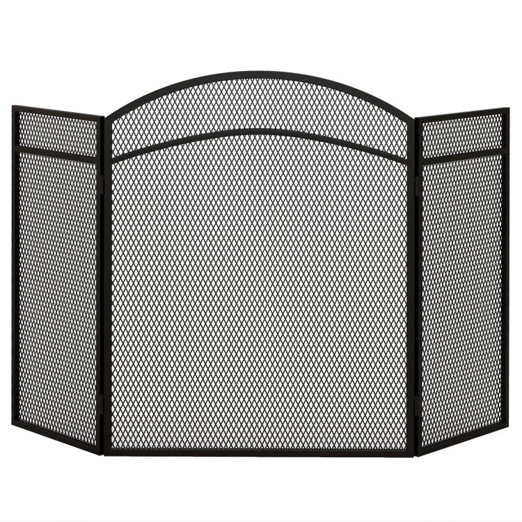Fireplace spark guard, elegant spark catcher, foldable, coated, black, 96 x 60 cm — view 12