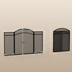 Fireplace spark guard, elegant spark catcher, foldable, coated, black, 96 x 60 cm — view 5