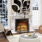 Fireplace spark guard, elegant spark catcher, foldable, coated, black, 96 x 60 cm — view 9
