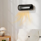2000W Wall-Mounted Electric Heater with 3 Modes, LED Display, Thermostat, Timer, and Oscillation – Black — view 4