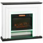 1800W electric fireplace, decorative faux fireplace with RGB LED lights, flame effect, mantel, 105 x 27 x 97 cm, black — view 12