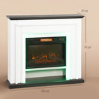 1800W electric fireplace, decorative faux fireplace with RGB LED lights, flame effect, mantel, 105 x 27 x 97 cm, black — view 5