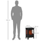 Neo-retro style electric stove fireplace, 900–1800 W, LED flame simulation with adjustable brightness, steel and ABS, black. — view 5