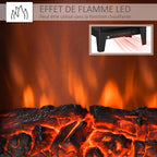 Neo-retro style electric stove fireplace, 900–1800 W, LED flame simulation with adjustable brightness, steel and ABS, black. — view 10