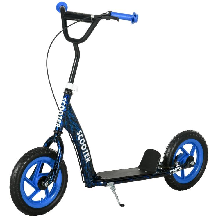 Kids Scooter with Adjustable Handlebar, Kids Kick Scooter with Non-slip Footplate, Rear Brake, 12 inch EVA Wheels, Blue
