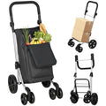 Foldable Shopping Trolley with Cooler Compartment, 6 Wheels, 46L, Dark Grey
