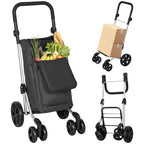 Foldable Shopping Trolley with Cooler Compartment, 6 Wheels, 46L, Dark Grey