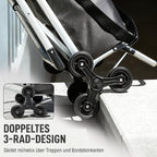 3-in-1 Foldable Shopping Trolley with Seat, 40L Capacity, Dark Grey