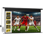 Electric Projector Screen 266 x 149 cm 16:9, Black Metal