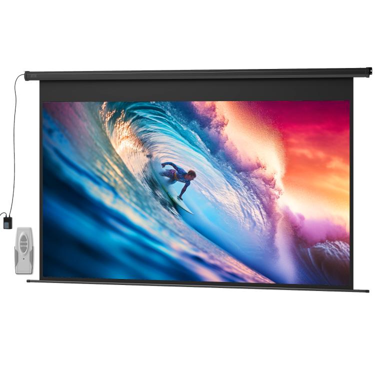 Electric Projector Screen 266 x 149 cm 16:9, Black Metal