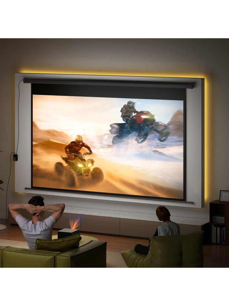 Electric Projector Screen 266 x 149 cm 16:9, Black Metal