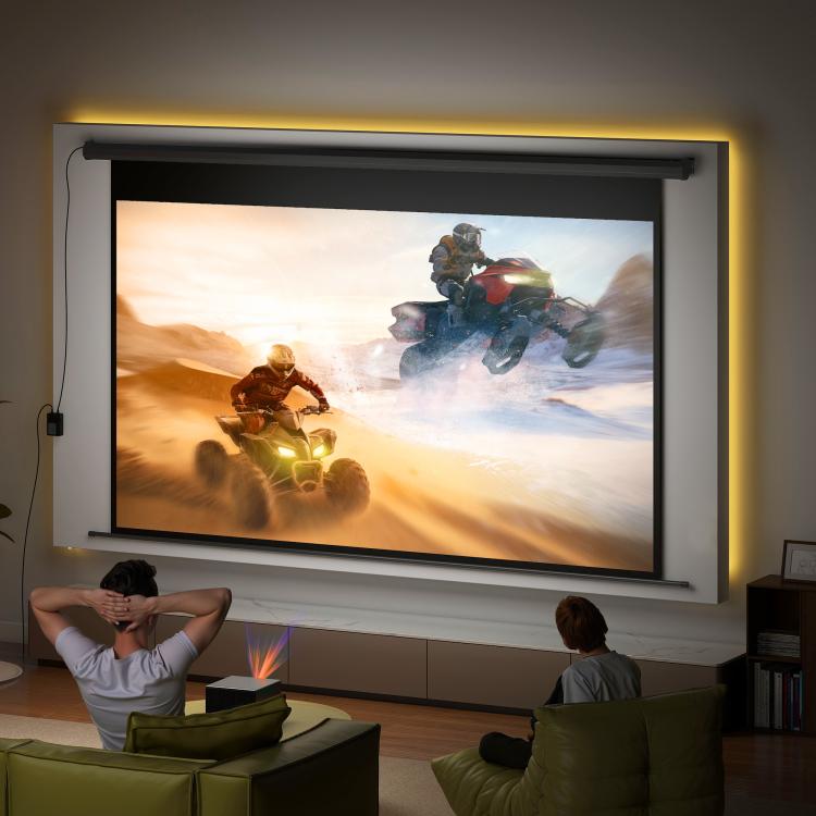 Electric Projector Screen 266 x 149 cm 16:9, Black Metal