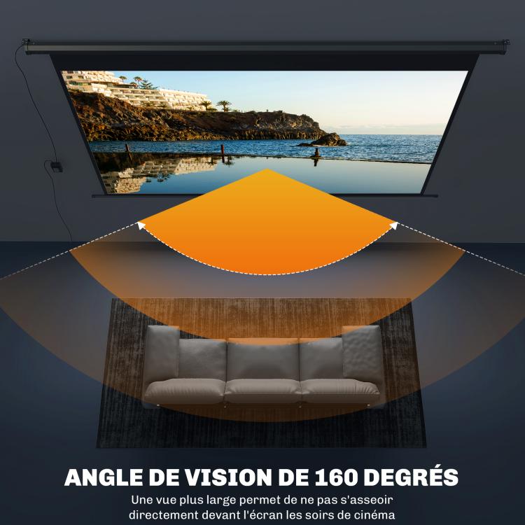 Electric Projector Screen 266 x 149 cm 16:9, Black Metal