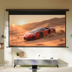 Electric Projector Screen 266 x 149 cm 16:9, Black Metal