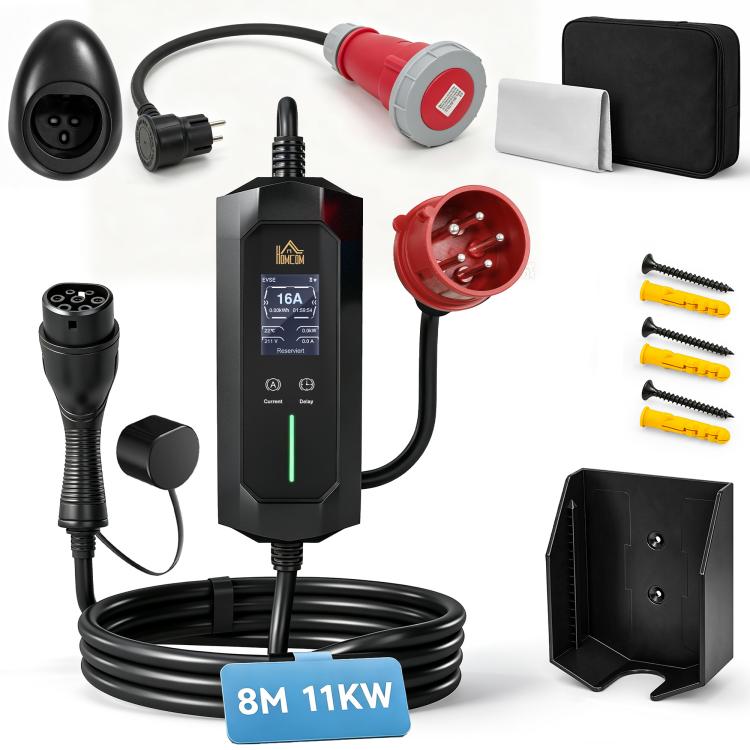 Portable Wallbox 11kW 8m Type 2 (CEE 6–16A to Type 2) IP65 for EV/PHEV