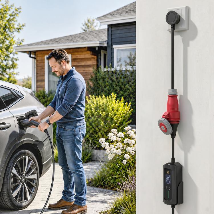 Portable Wallbox 11kW 8m Type 2 (CEE 6–16A to Type 2) IP65 for EV/PHEV