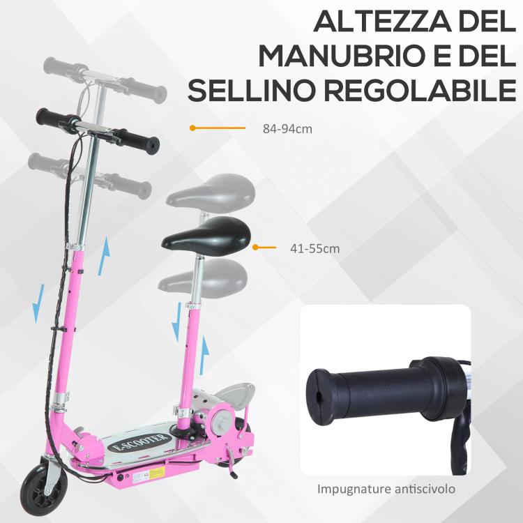 Pink Electric Scooter for Kids with Seat