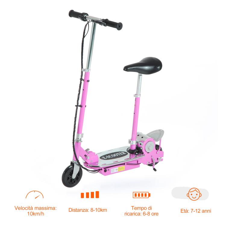 Pink Electric Scooter for Kids with Seat