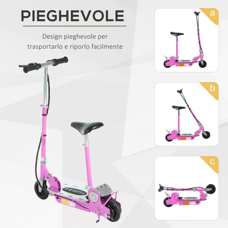 Pink Electric Scooter for Kids with Seat
