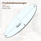 Separate round tabletop made of tempered glass – 76 cm diameter, 0.72 cm thick; durable and space-saving.No assembly required.Suitable for the kitchen, living room, dining area, and more.