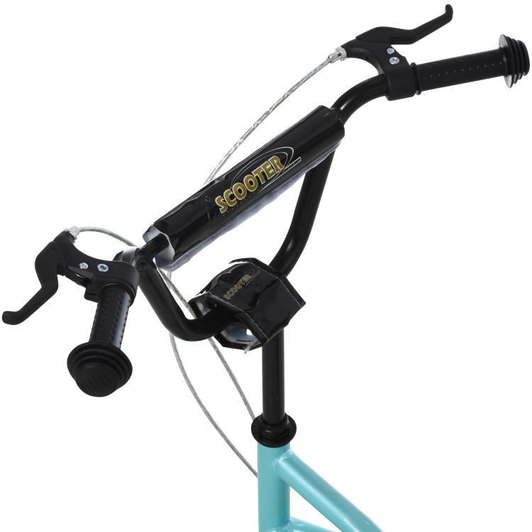 Stunt Scooter, Kids Scooter, 12 feet Rubber Tyre Kick Scooter with Adjustable Handlebar, Dual Brakes, Blue