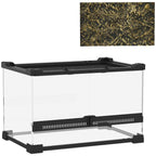 Reptile Glass Terrarium with Stone Background, Front Ventilation, Escape-Proof Knob Lock, 30 x 20 x 20 cm, Black — view 12