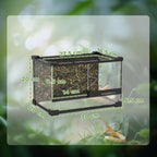 Reptile Glass Terrarium with Stone Background, Front Ventilation, Escape-Proof Knob Lock, 30 x 20 x 20 cm, Black — view 5