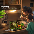 Reptile Glass Terrarium with Stone Background, Front Ventilation, Escape-Proof Knob Lock, 30 x 20 x 20 cm, Black — view 9