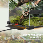 Reptile Glass Terrarium with Stone Background, Front Ventilation, Escape-Proof Knob Lock, 30 x 20 x 20 cm, Black — view 10