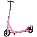 Kids Scooter with Four-Level Adjustable Handlebar, Dual Brake System, 200mm Wheels, ABEC-7 Bearings, Pink
