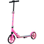 Foldable Kids Scooter with Adjustable Handlebar, 200mm Big Wheel, Rear Fender Brake, for Ages 6-12 Years, Pink