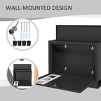 Wall Mounted Letterbox, Weatherproof Post Box, Modern Mailbox with 2 Keys and Viewing Windows, Easy to Install — view 8