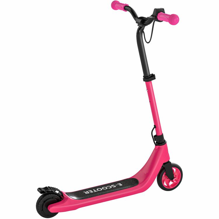 Electric Scooter for Kids 6+, Foldable E Scooter, Up to 8 KM/H, Maximum Range 6 KM, Adjustable Height, Pink