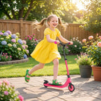 Electric Scooter for Kids 6+, Foldable E Scooter, Up to 8 KM/H, Maximum Range 6 KM, Adjustable Height, Pink