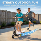 Foldable Powered Scooter with Adjustable Seat, Brake, Black