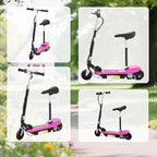 Powered Electric Scooter Ride-On, with Brakes, Adjustable Seat, Adjustable Handlebars, Pink
